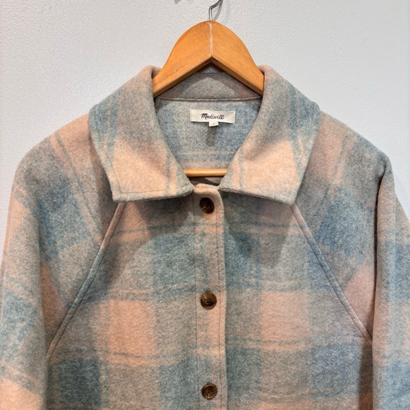 Madewell Oversized Brushed Jacquard Plaid Jacket Women’s Size Small - Picture 4 of 12